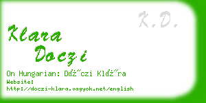 klara doczi business card